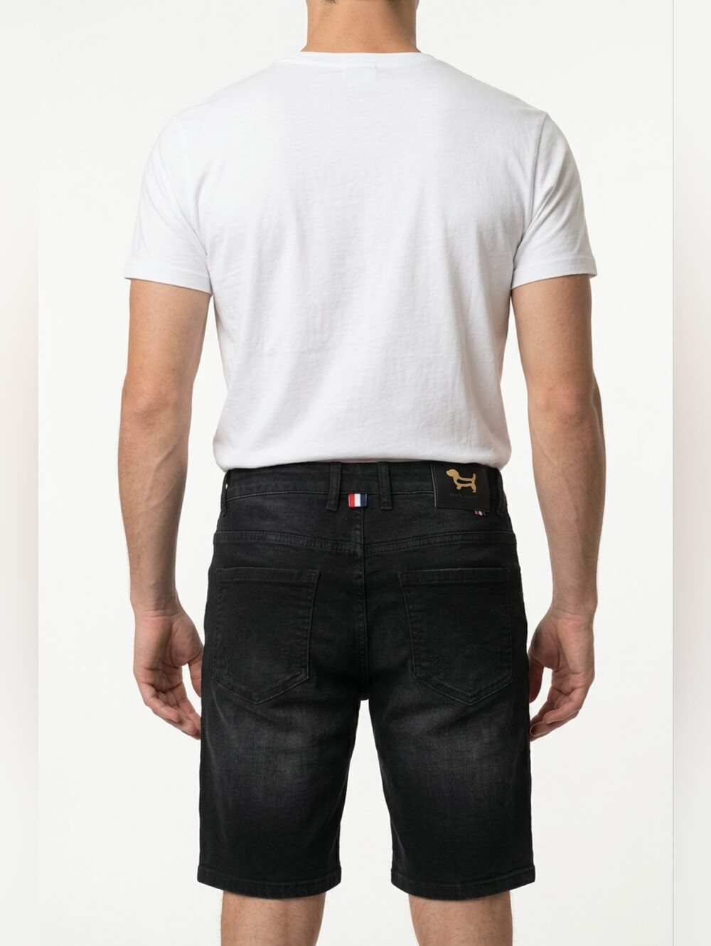 THOM BROWNE New York Men's Black Denim Shorts - Classic Casual Fit